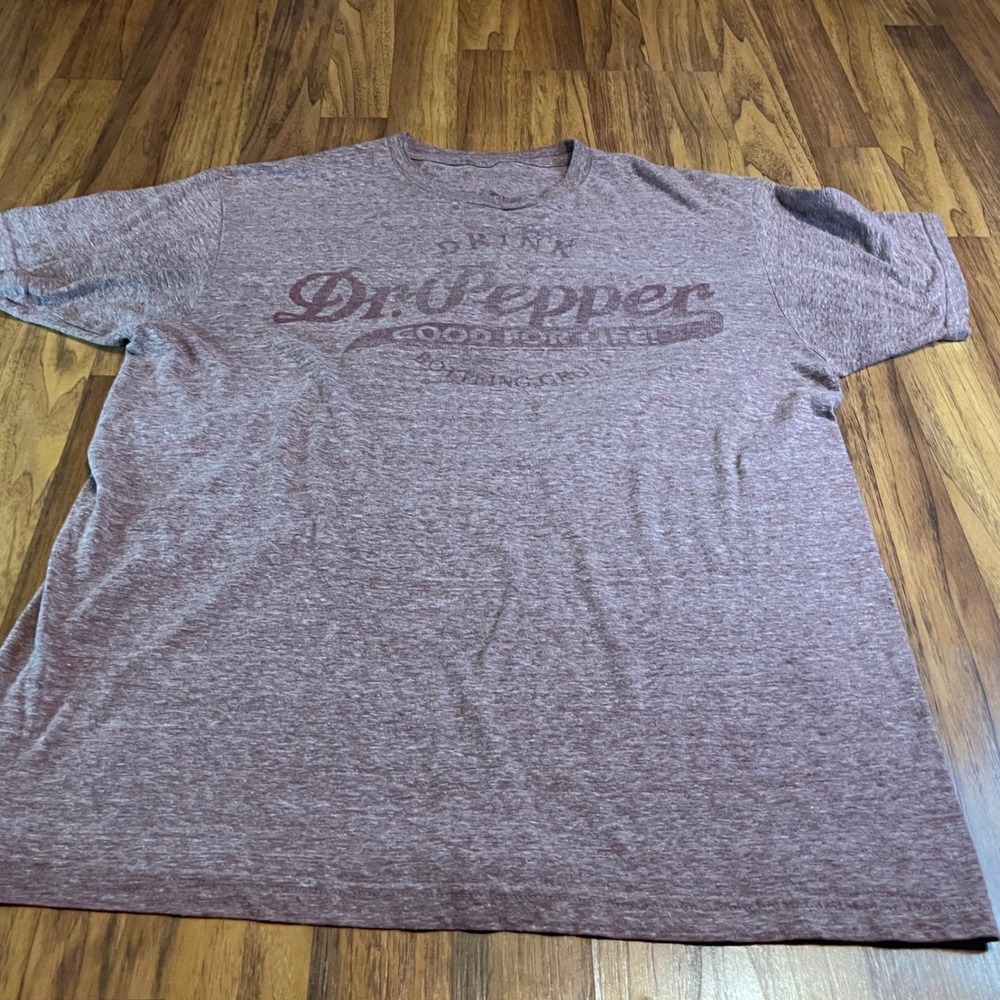 Dr Pepper T Shirt Mens XL Maroon Heather Graphic Tee Good For Life Cotton Blend